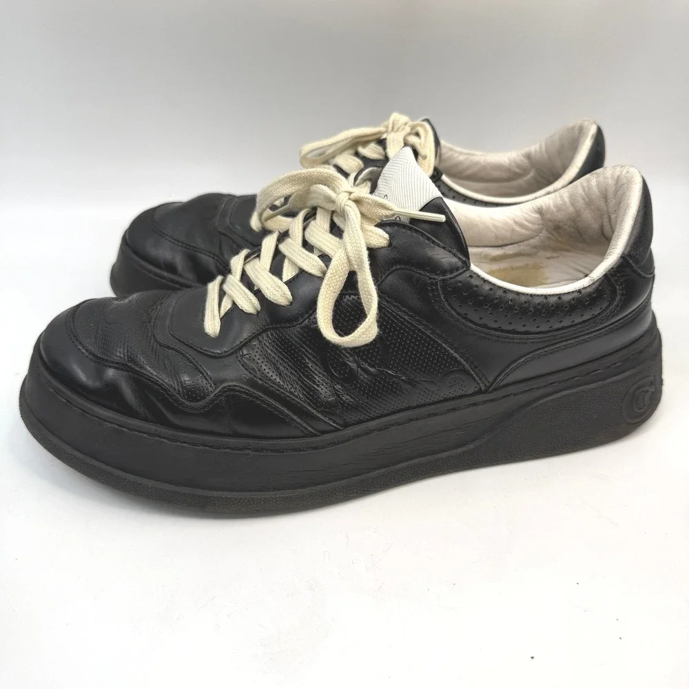 Gucci GG Embossed Sneaker Mens 9.5 US 9 UK Black Designer Luxury Streetwear - Picture 3 of 14